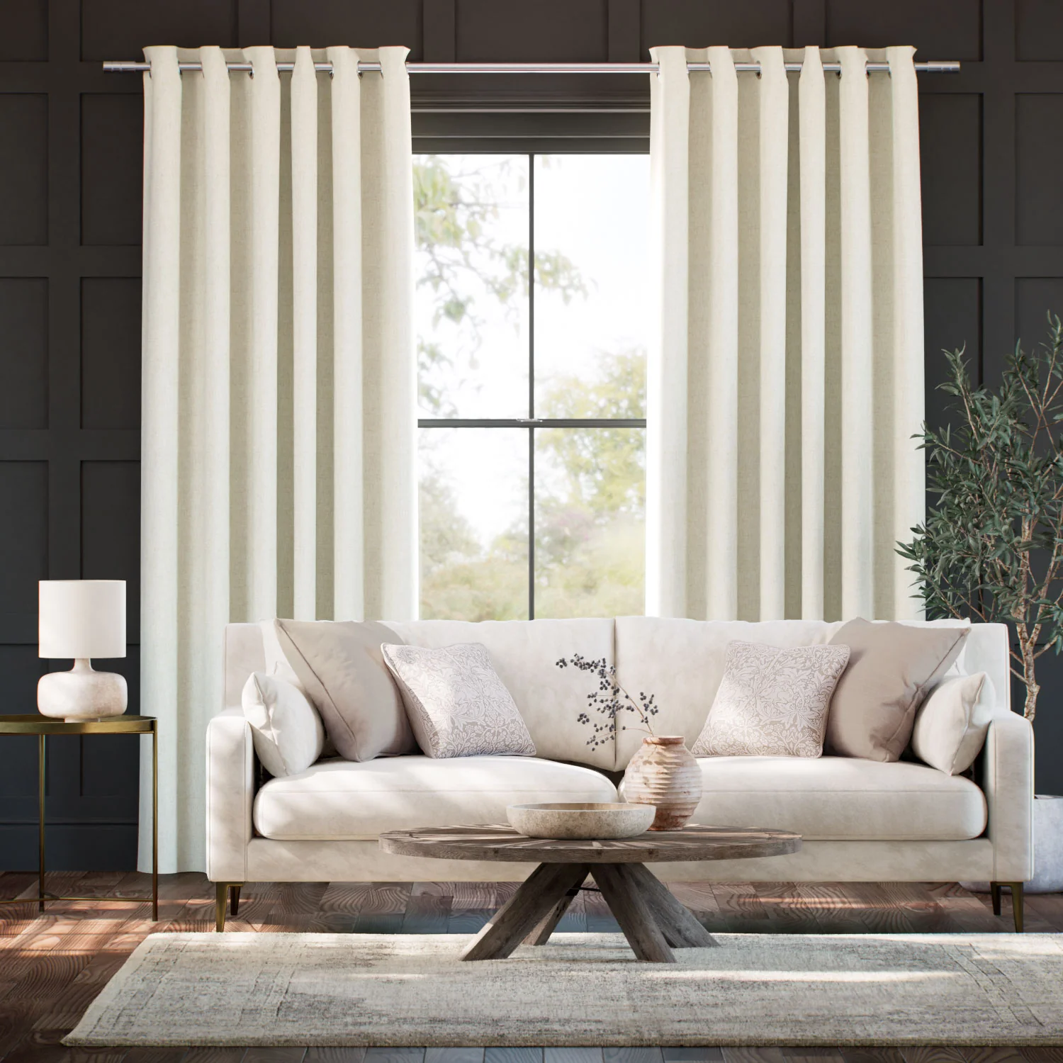 Eco-Friendly Riley Natural White Curtains
