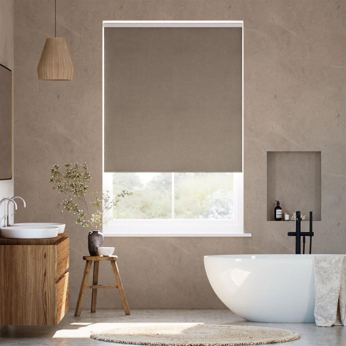 Electric Canali Blackout Nutmeg Roller Blind