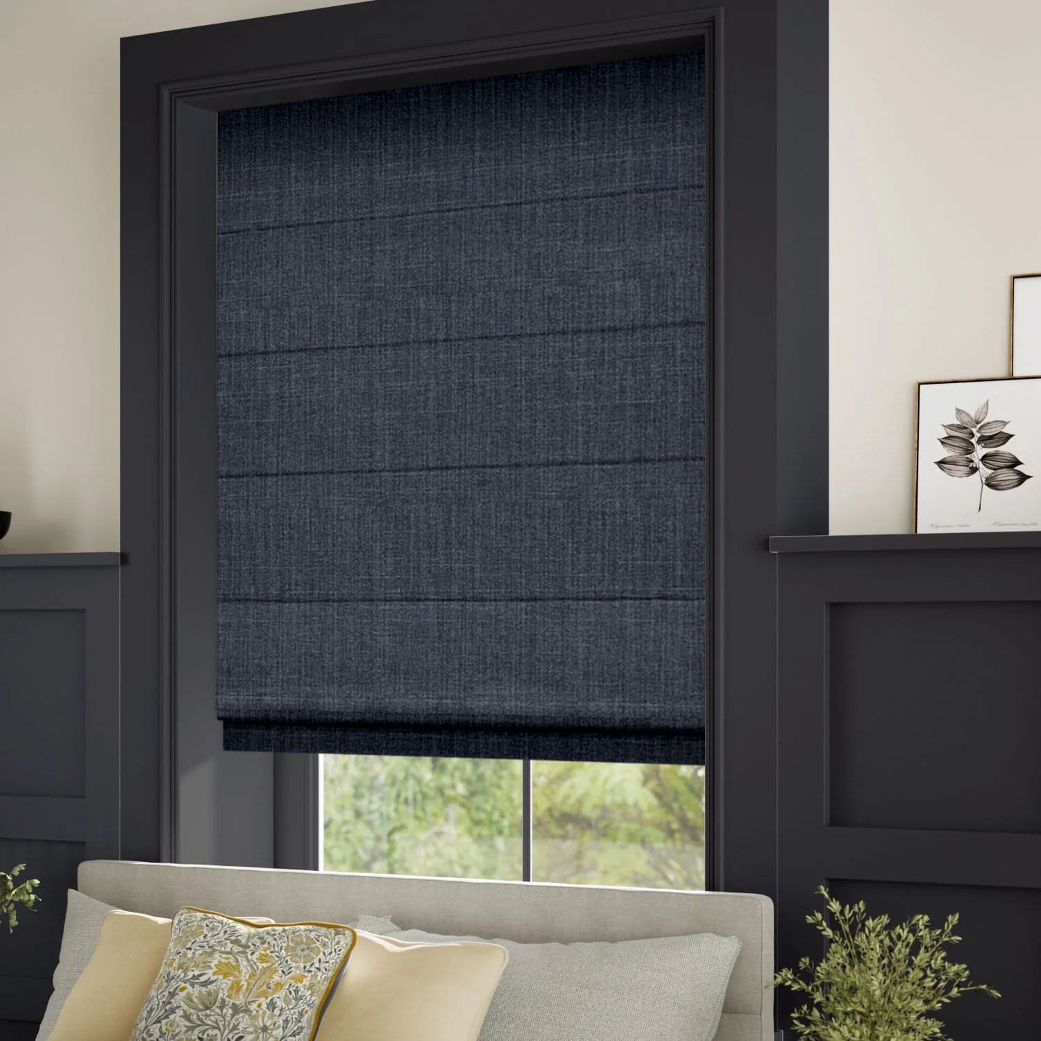 Electric Cavendish Navy Roman Blind - Image 2