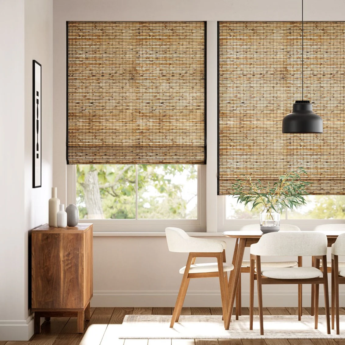 Electric Cusco Maple & Coal Roman Blind