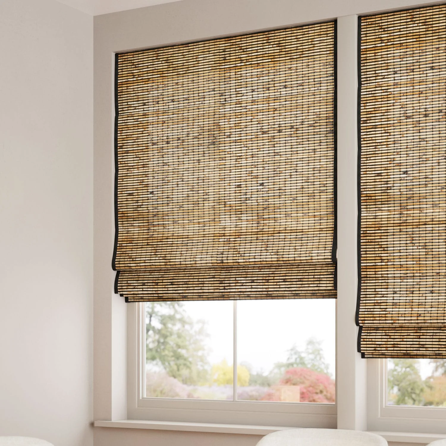 Electric Cusco Maple & Coal Roman Blind - Image 2