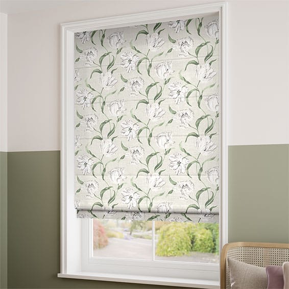 Electric Dancing Tulip Fields Cream Roman Blind - Image 2