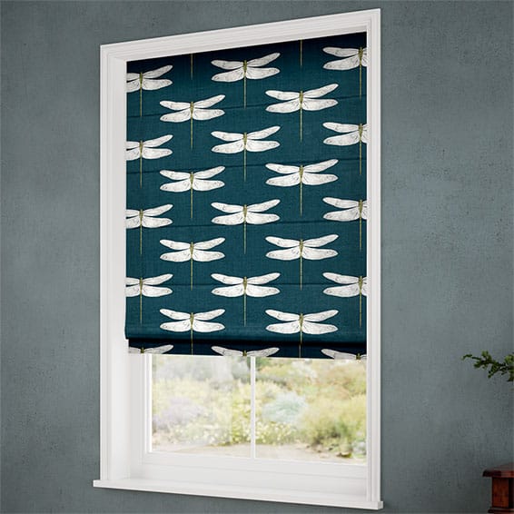 Electric Demoiselle Dragonfly Ink Roman Blind - Image 2