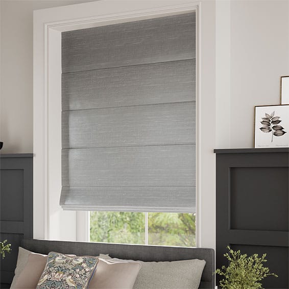 Electric Dupioni Faux Silk Platinum Roman Blind - Image 2