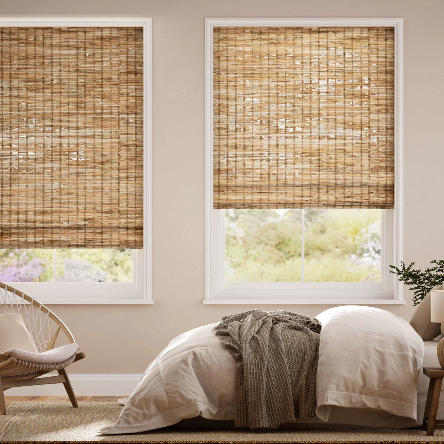 Electric Leticia Cedar Roman Blind