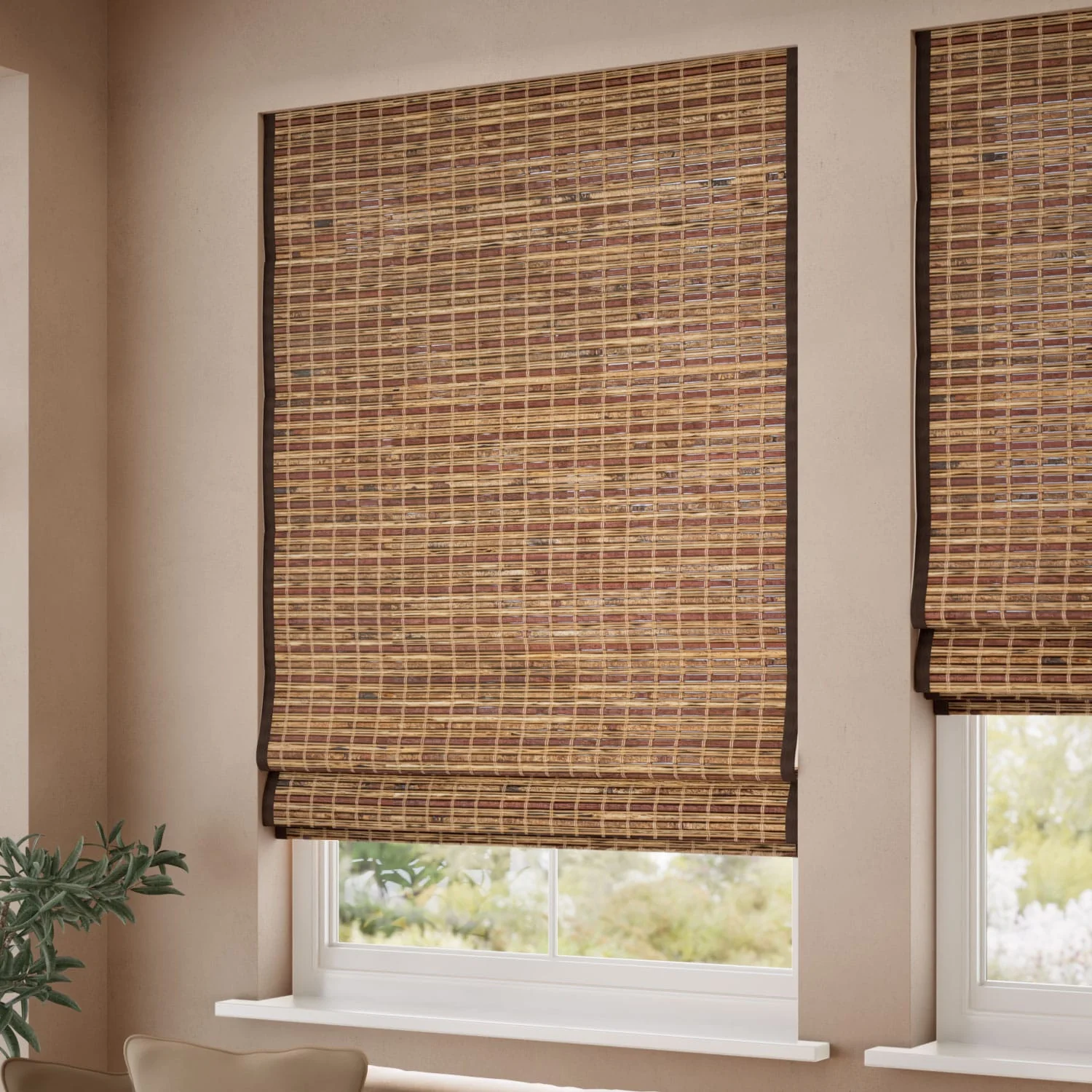 Electric Loreto Chestnut & Acorn Roman Blind - Image 2