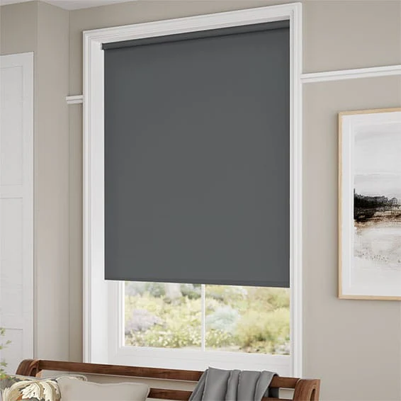 Electric Sevilla Blackout Anchor Grey Roller Blind - Image 2