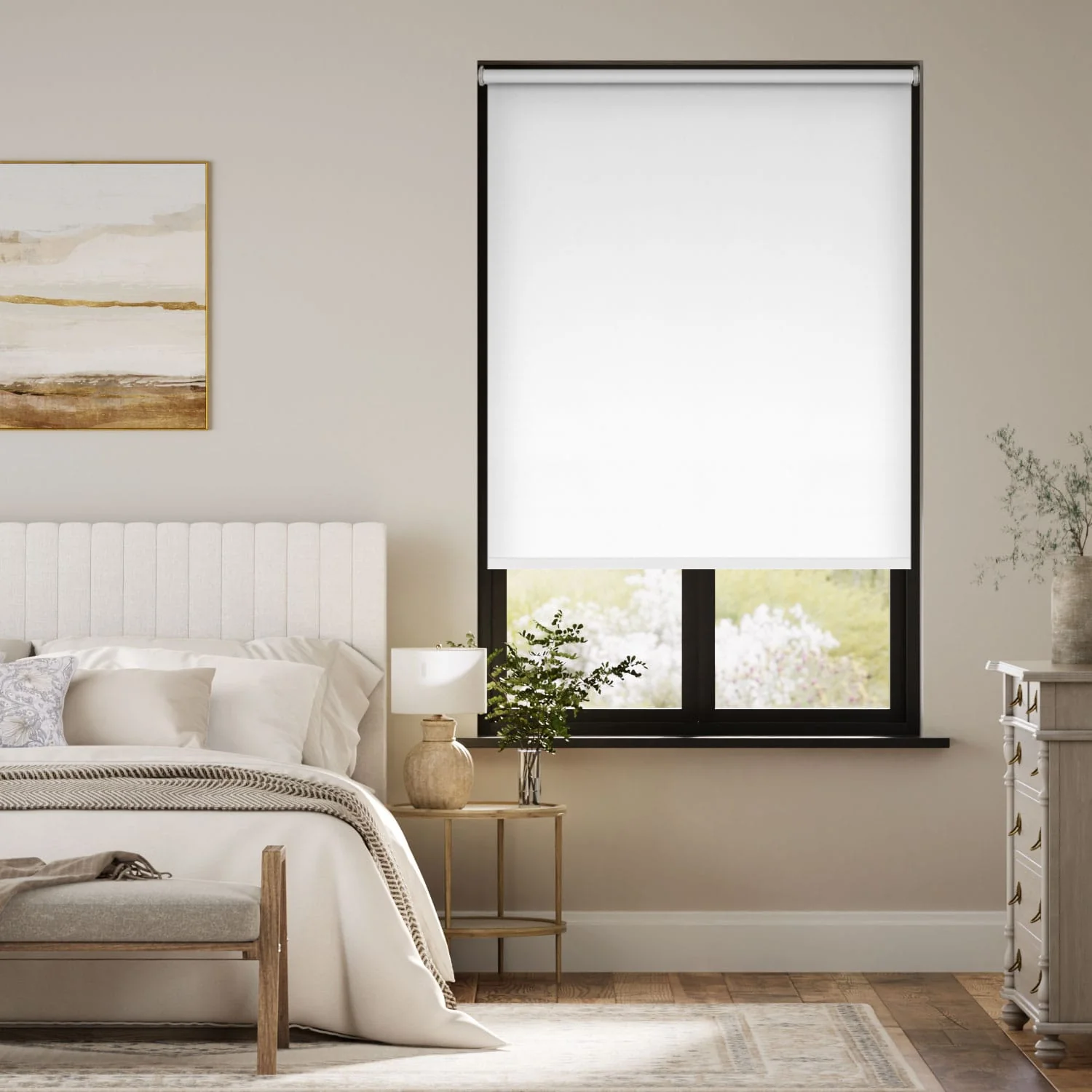 Electric Sevilla Blackout Brilliant White Roller Blind - Image 2