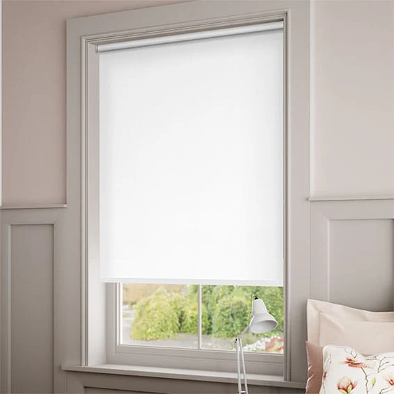 Electric Sevilla Blackout Crisp White Roller Blind