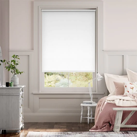 Electric Sevilla Blackout Crisp White Roller Blind - Image 2
