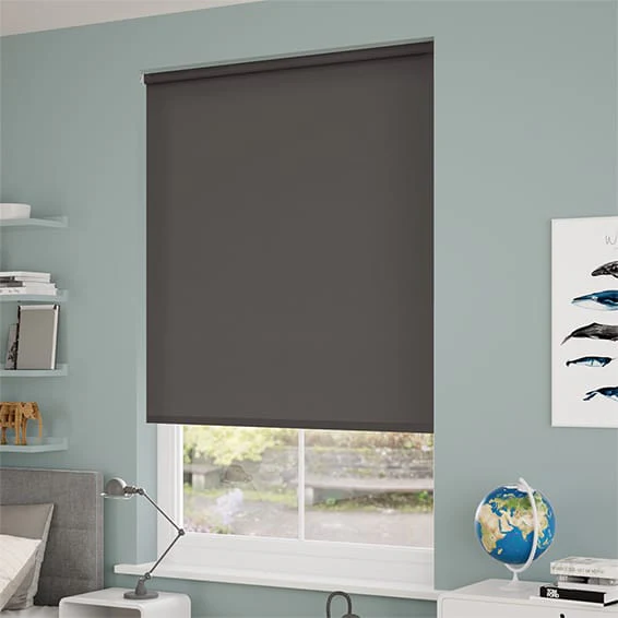 Electric Sevilla Blackout Slate Roller Blind