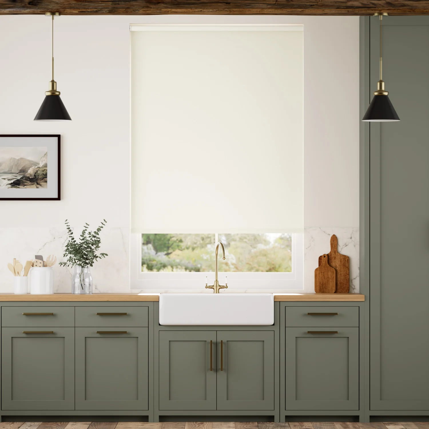 Electric Sevilla Blackout Vanilla Roller Blind - Image 2