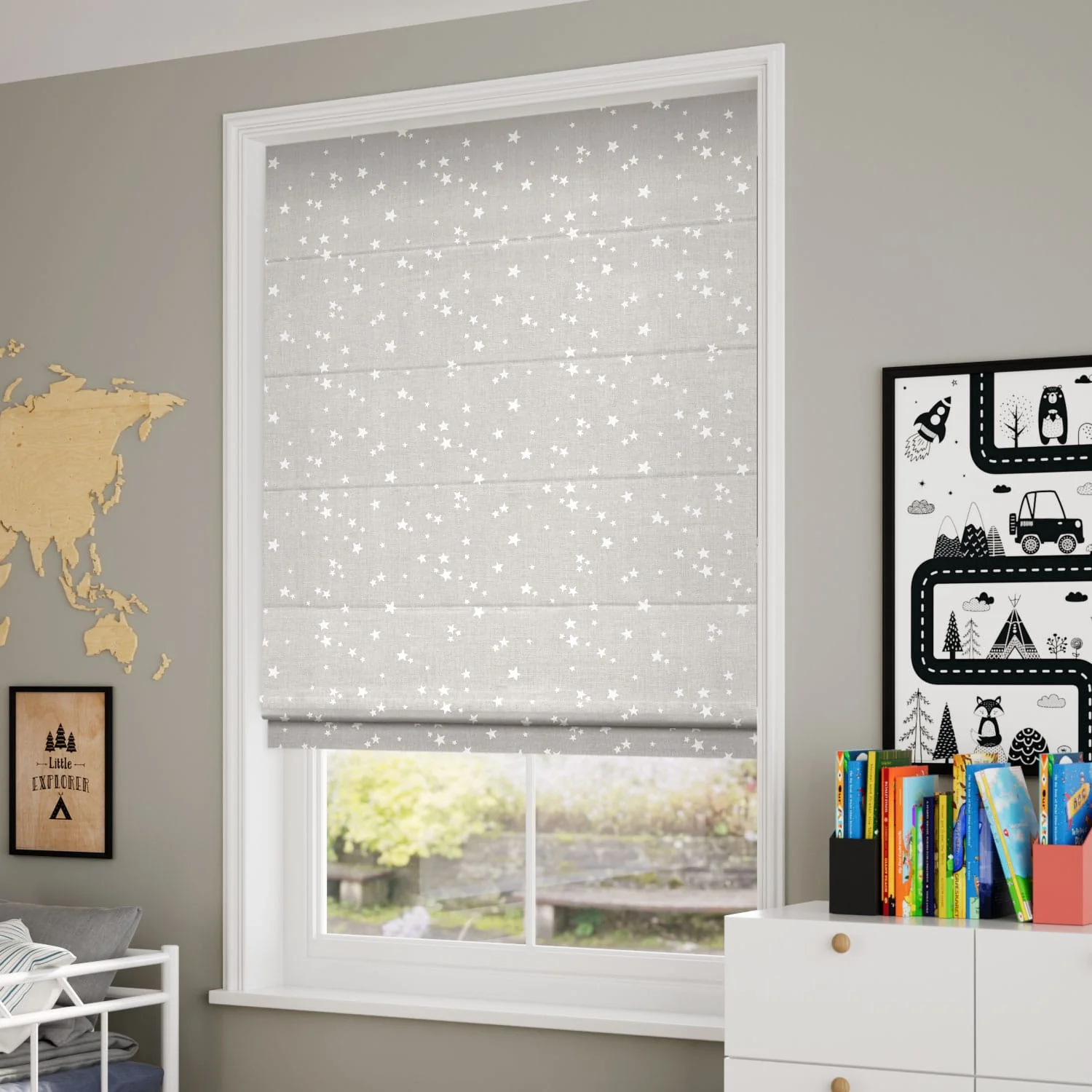 Electric Twinkling Stars Cloud Roman Blind - Image 2