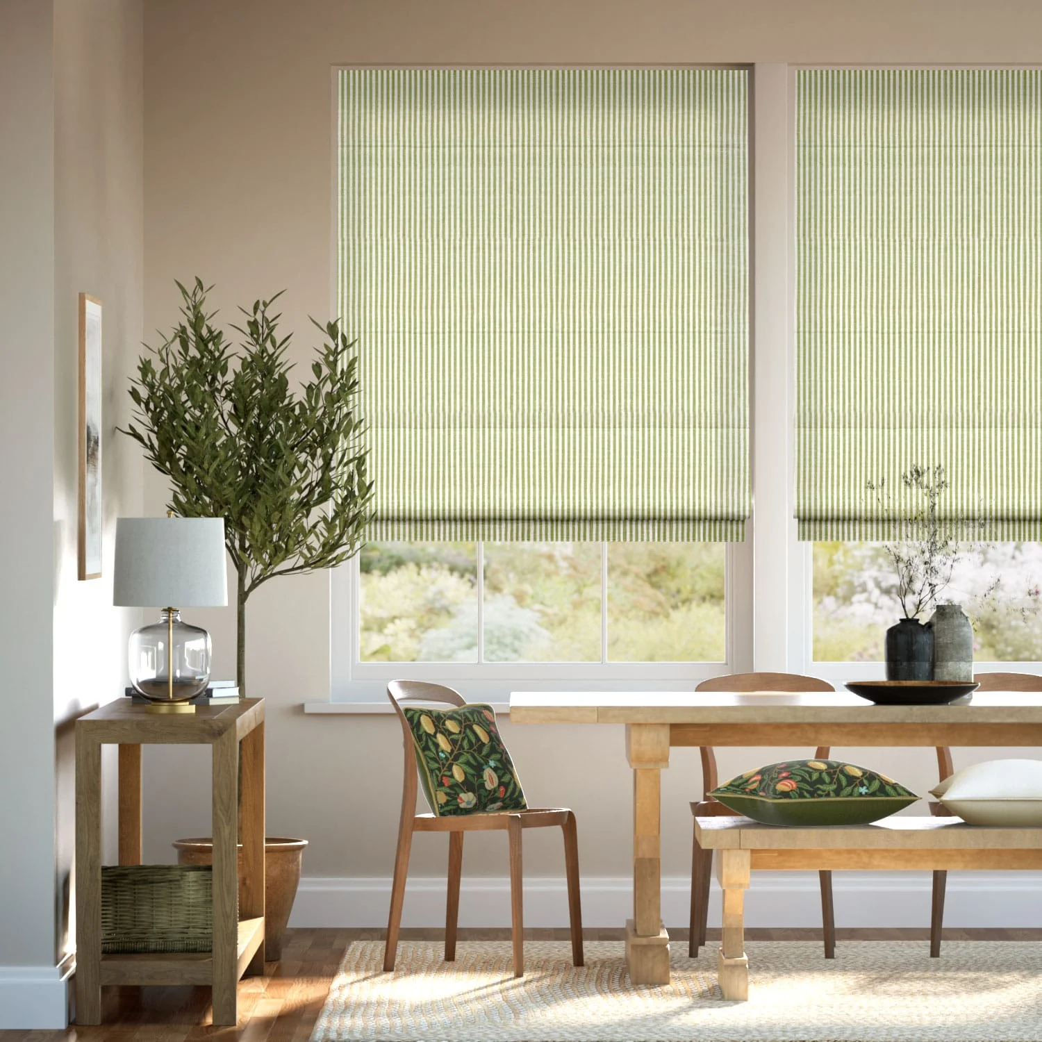 Ella Stripe Apple Roman Blind - Image 2