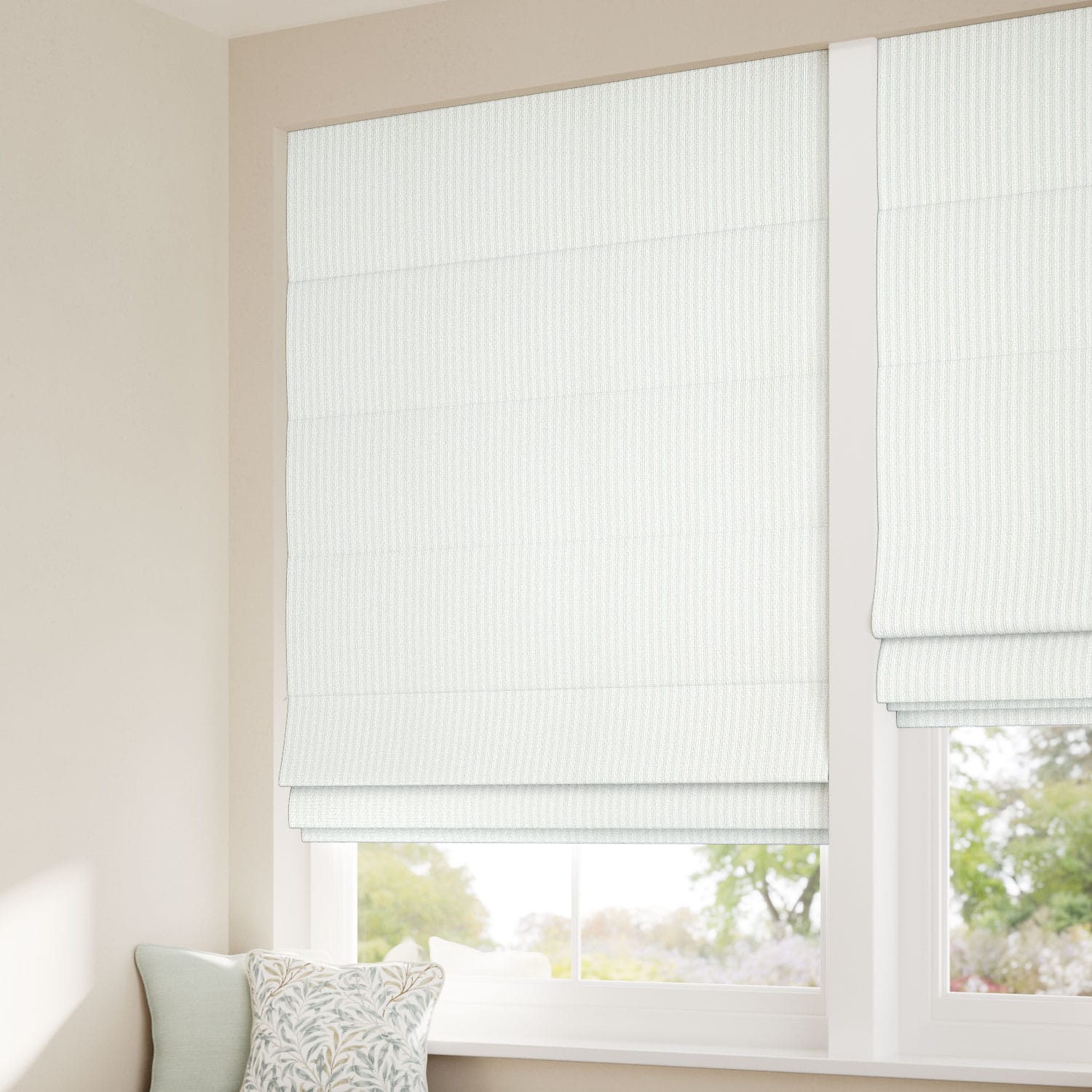 Ella Stripe Moonstone  Roman Blind