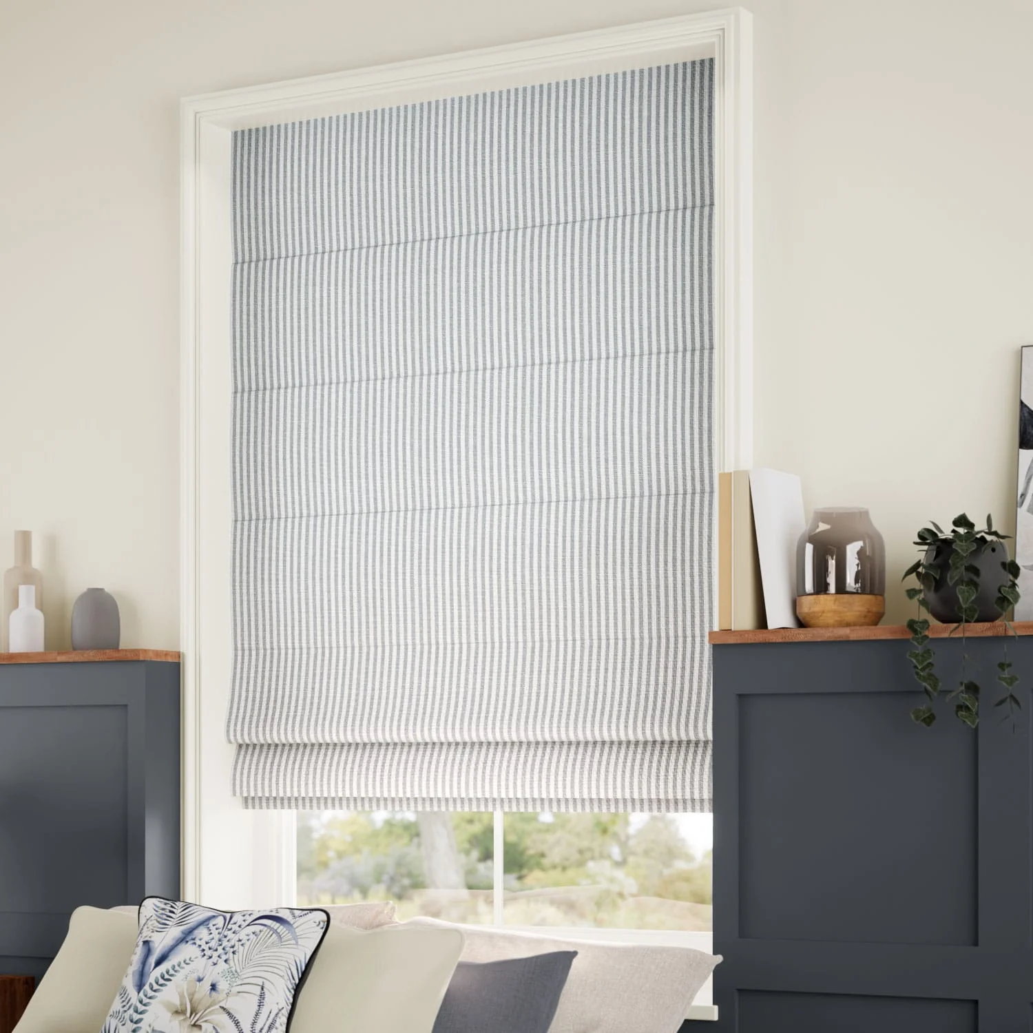 Ella Stripe Storm  Roman Blind