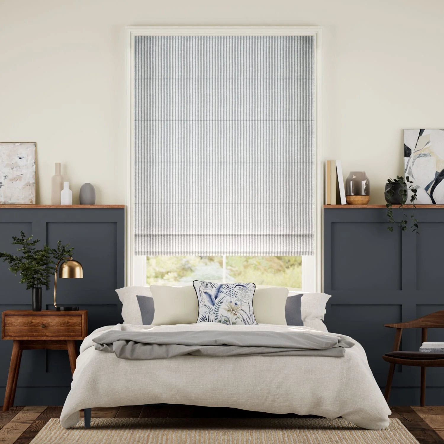 Ella Stripe Storm  Roman Blind - Image 2