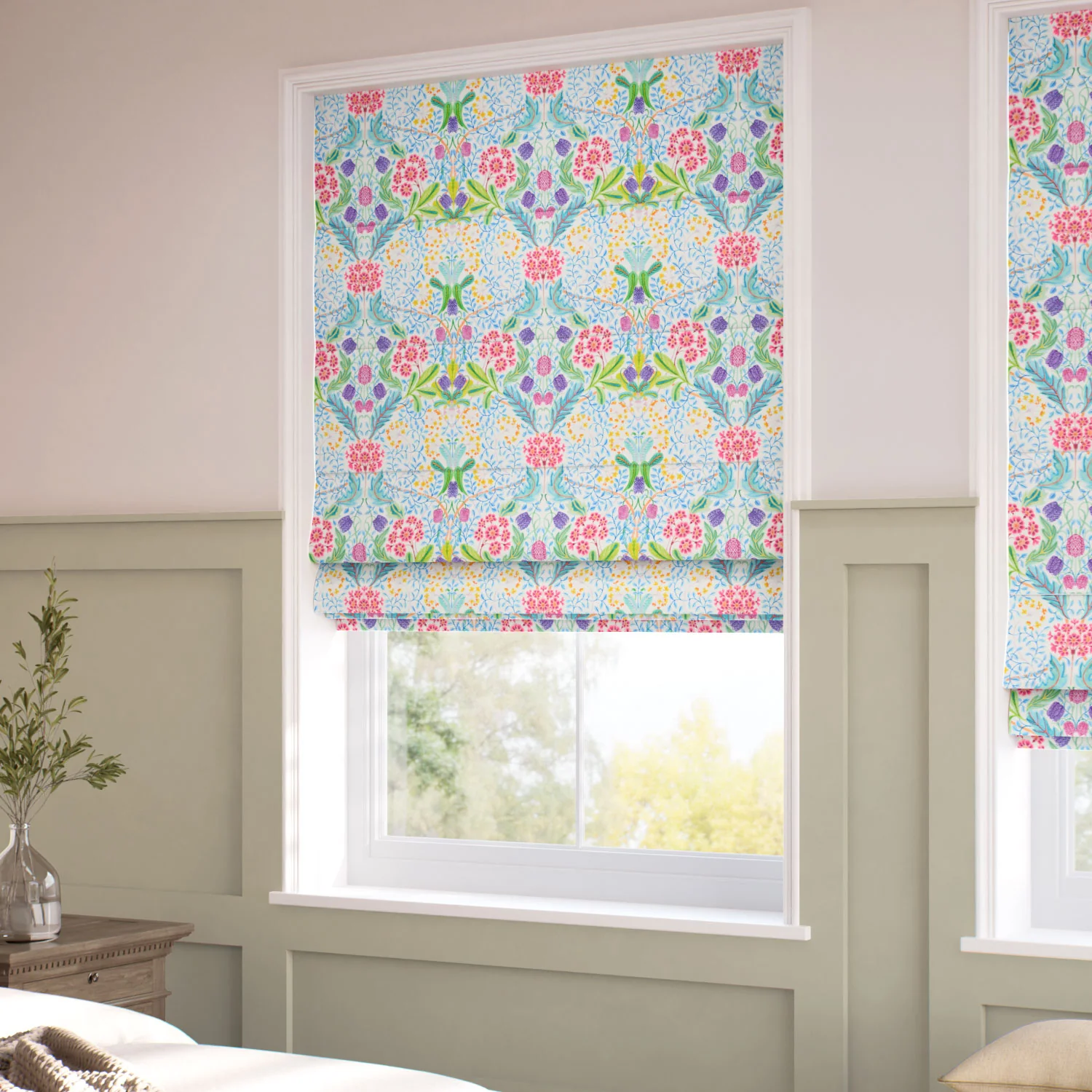 Elm House Summer Green Roman Blind - Image 2