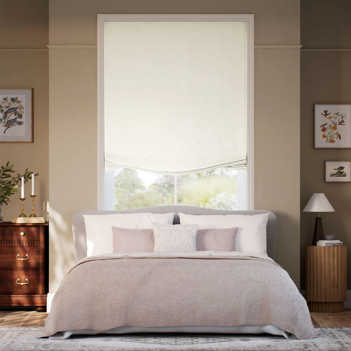 Elodie Clotted Cream Relaxed Roman Blind