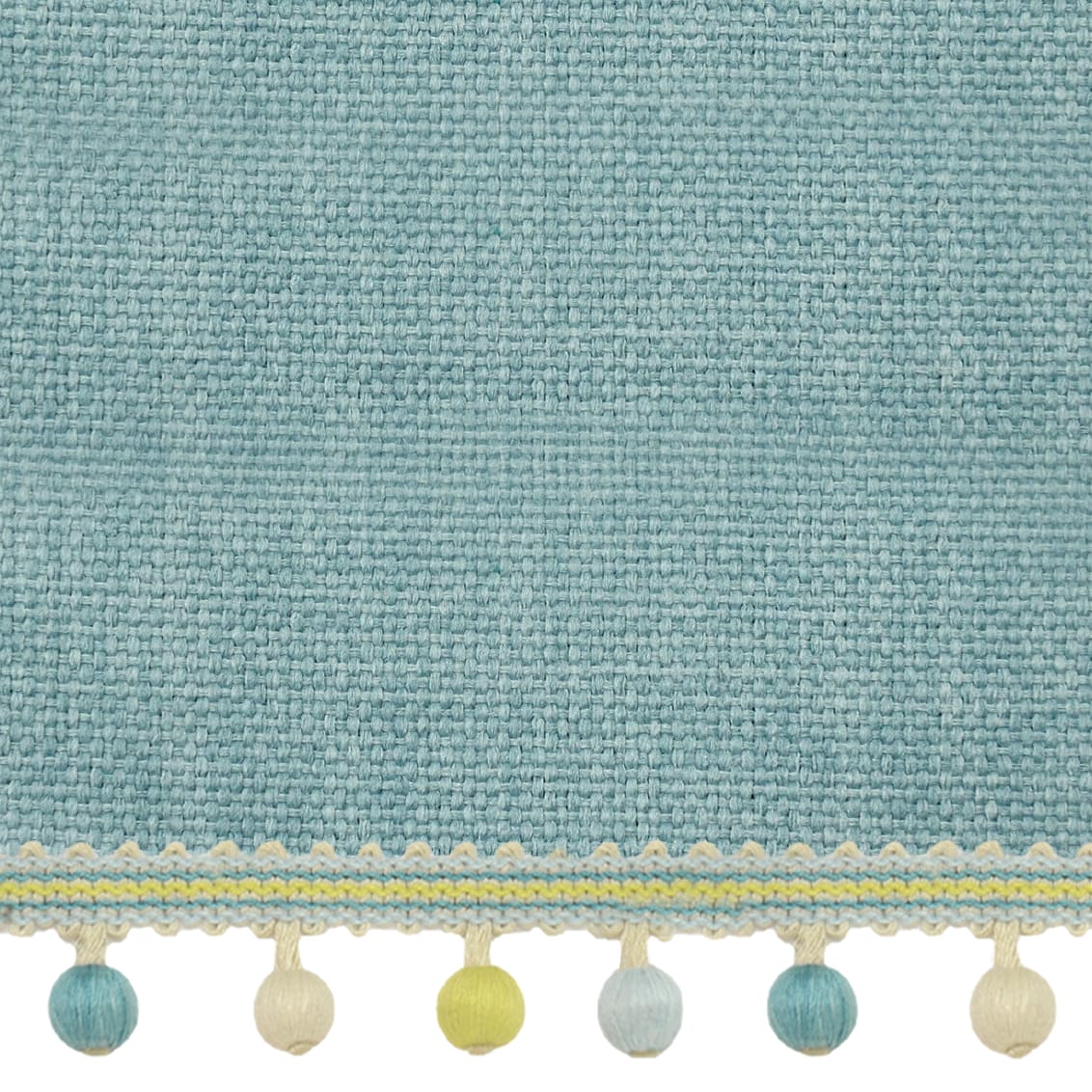Eternity Linen Teal & Spring Trimmed Roman Blind - Image 2