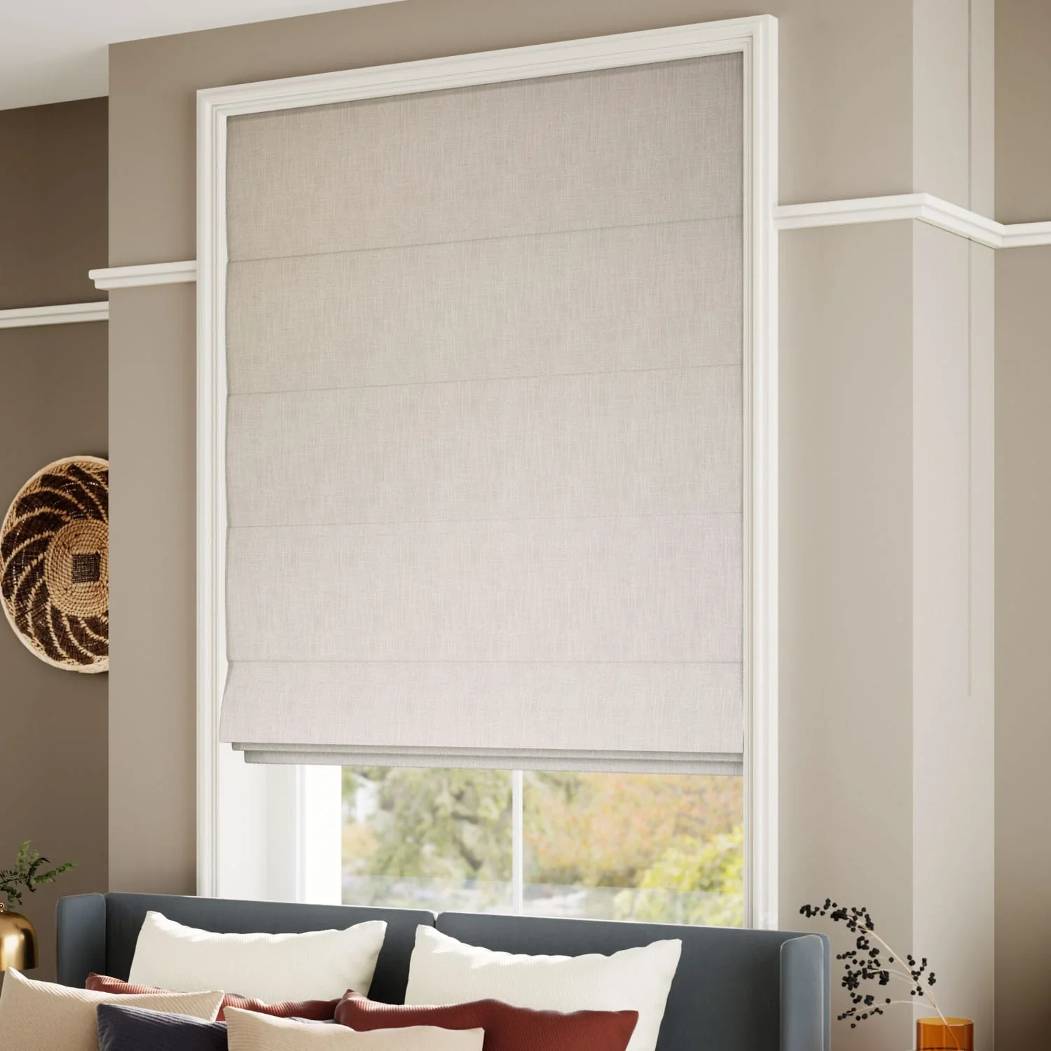 Etoile Warm Grey Roman Blind - Image 2
