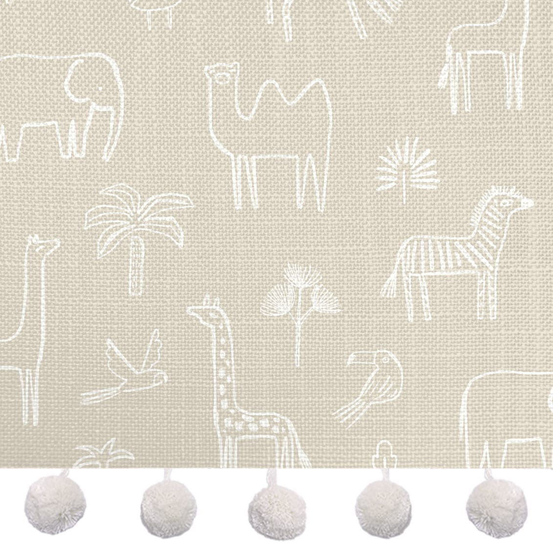 Funky Jungle Mini Pebble & Chalk Trimmed Roman Blind - Image 2