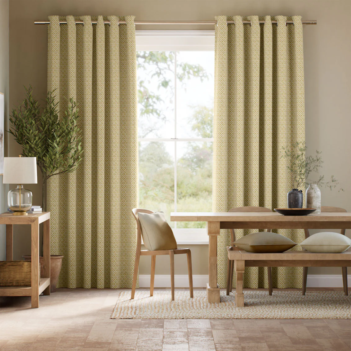 Giverny Honey Curtains