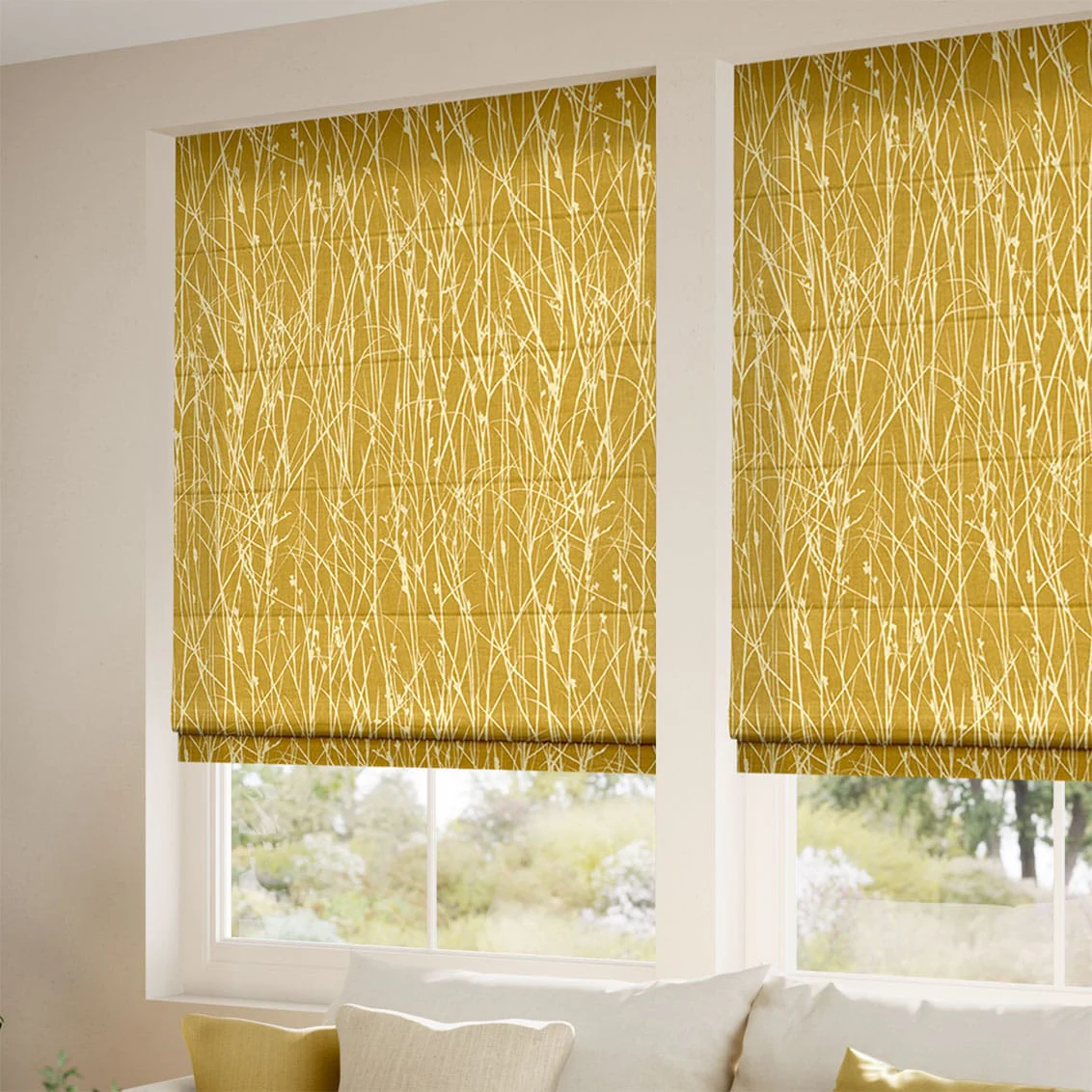 Grasses Mustard Roman Blind - Image 2