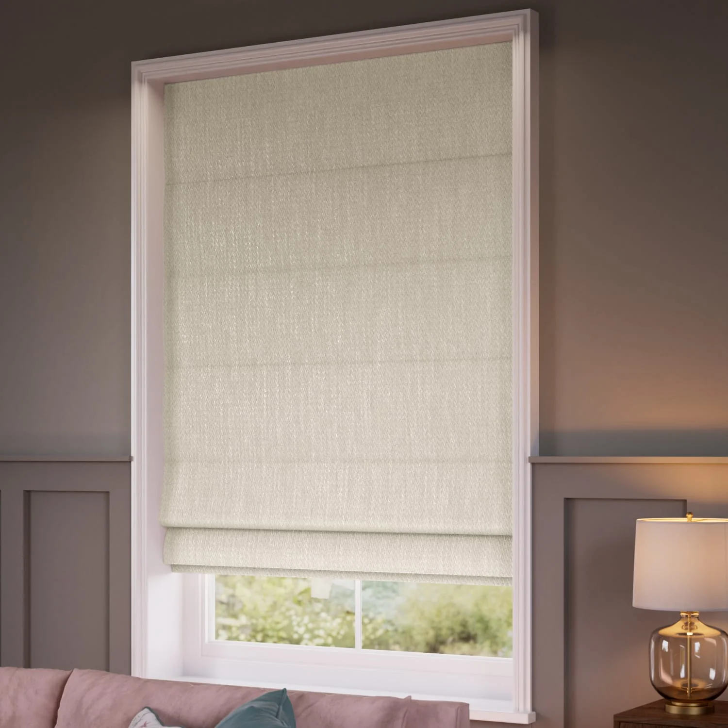 Grenada Blackout Lunar White Roman Blind - Image 2
