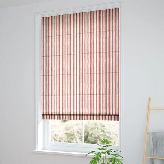Hand Painted Stripe Rose Pink Roman Blind - Image 2
