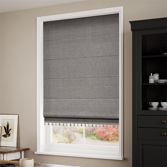 Harrow Tonal Grey & Mineral Trimmed Roman Blind - Image 2