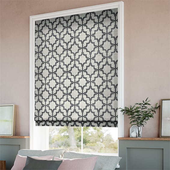 Lattice Charcoal Roman Blind - Image 2