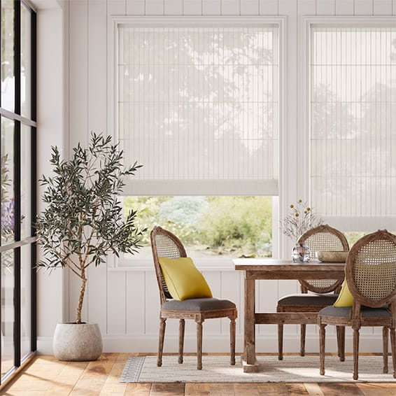 Leone EmbroideredVoile Cream Roman Blind