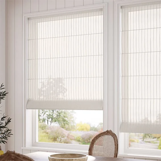 Leone EmbroideredVoile Cream Roman Blind - Image 2
