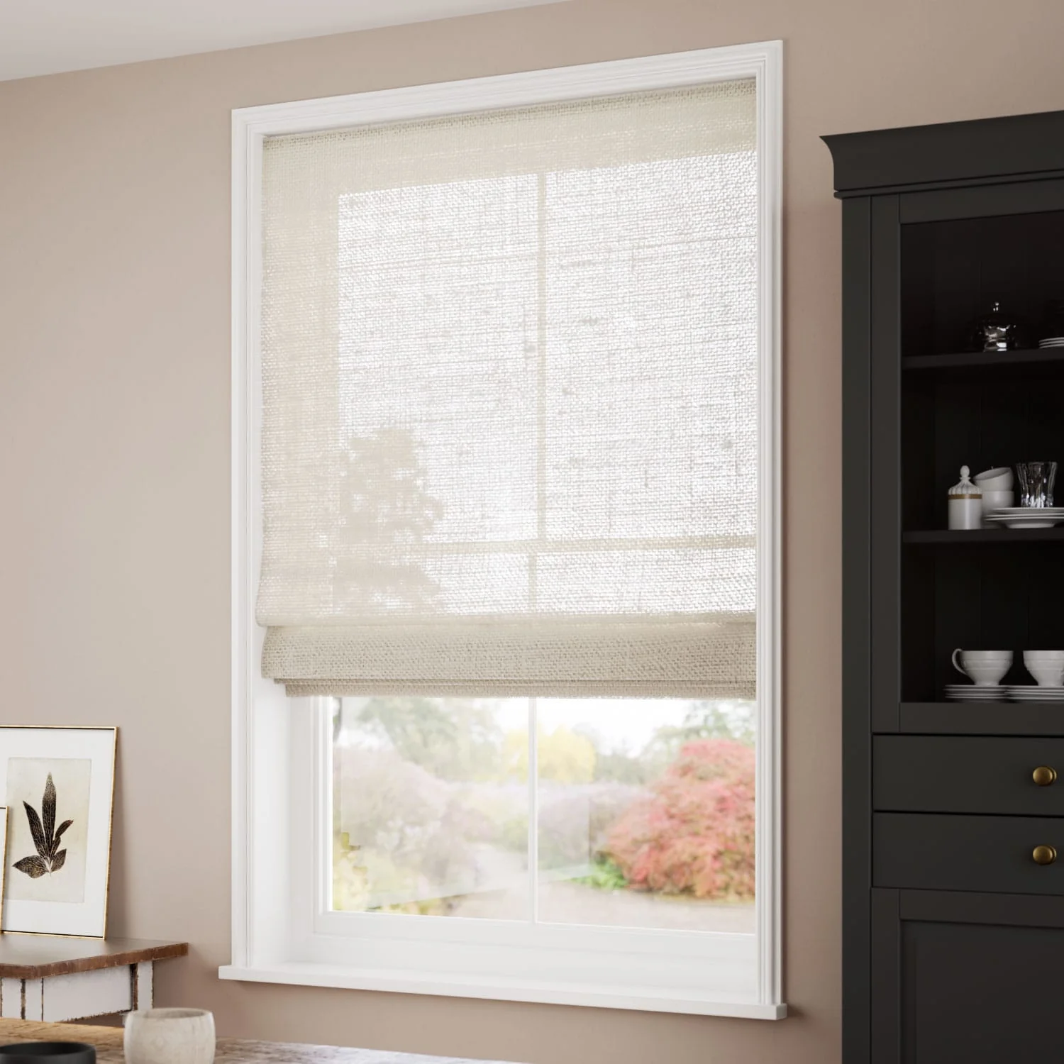 Lumiere Unlined Ariel Oat Roman Blind - Image 2