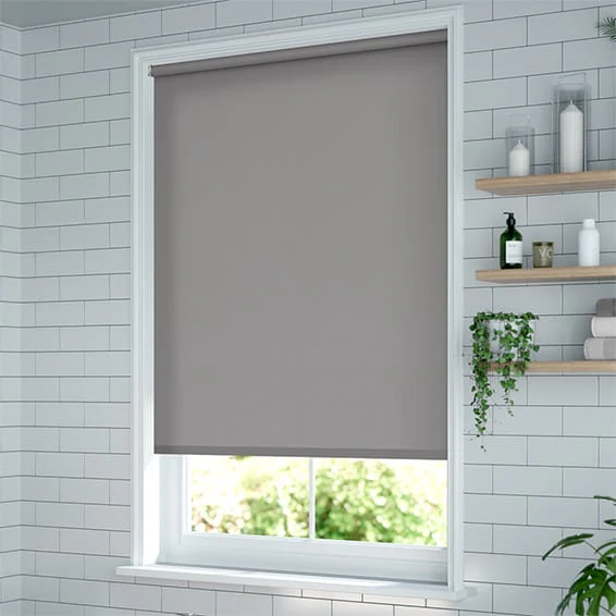 Metropolis PVC Blackout Pewter Roller Blind - Image 2