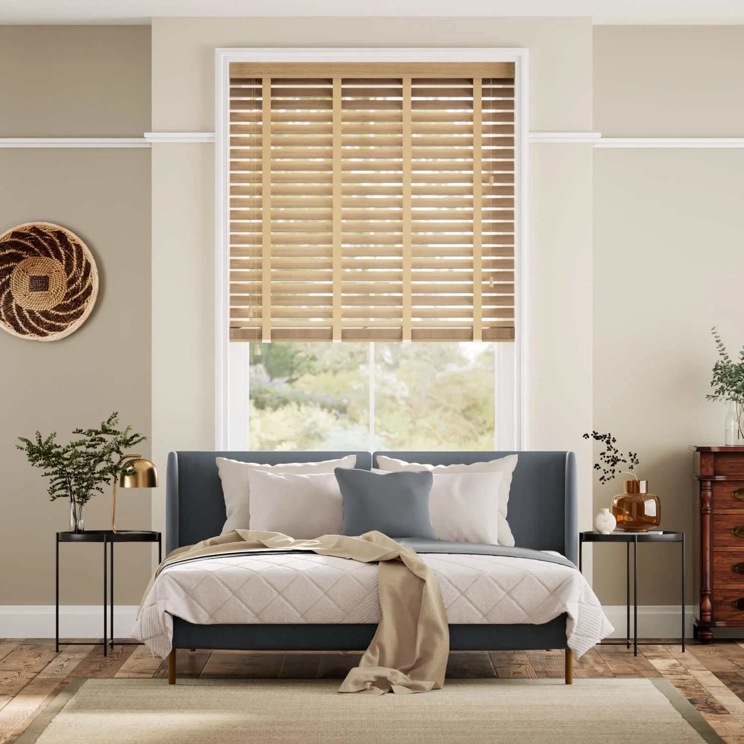 Metropolitan Classic Oak & Buff Wooden Blind