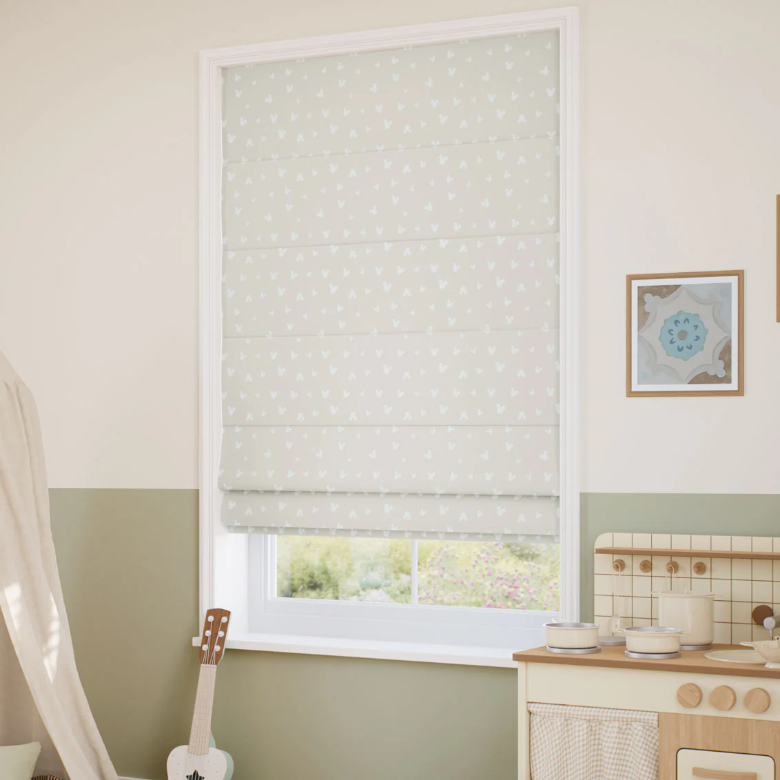 Mickey Spots Mink Roman Blind - Image 2