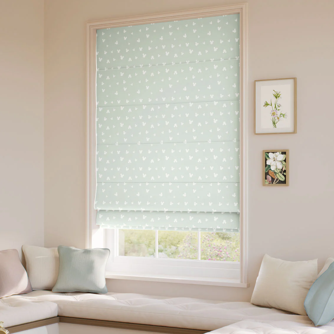 Mickey Spots Sea Salt Roman Blind - Image 2