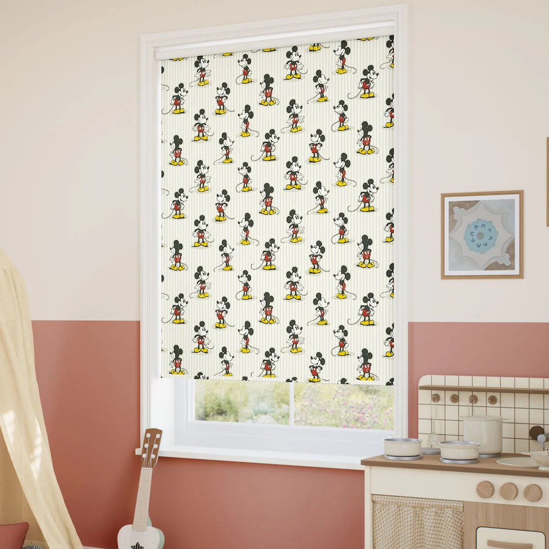 Mickey Stripe Blackout Natural Roller Blind - Image 2