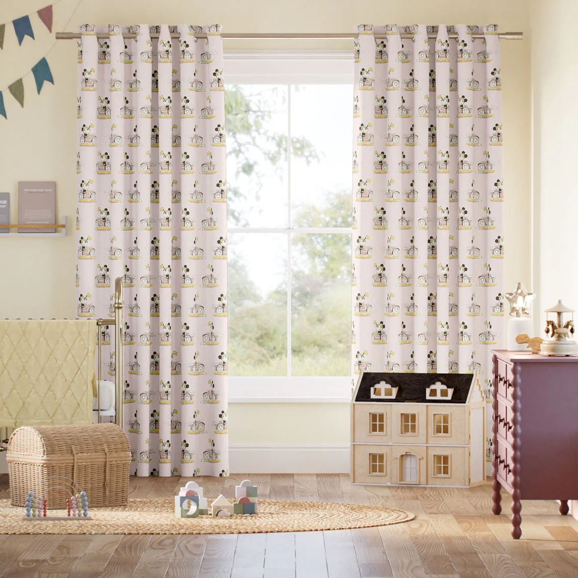 Minnie On The Move Blush Curtains