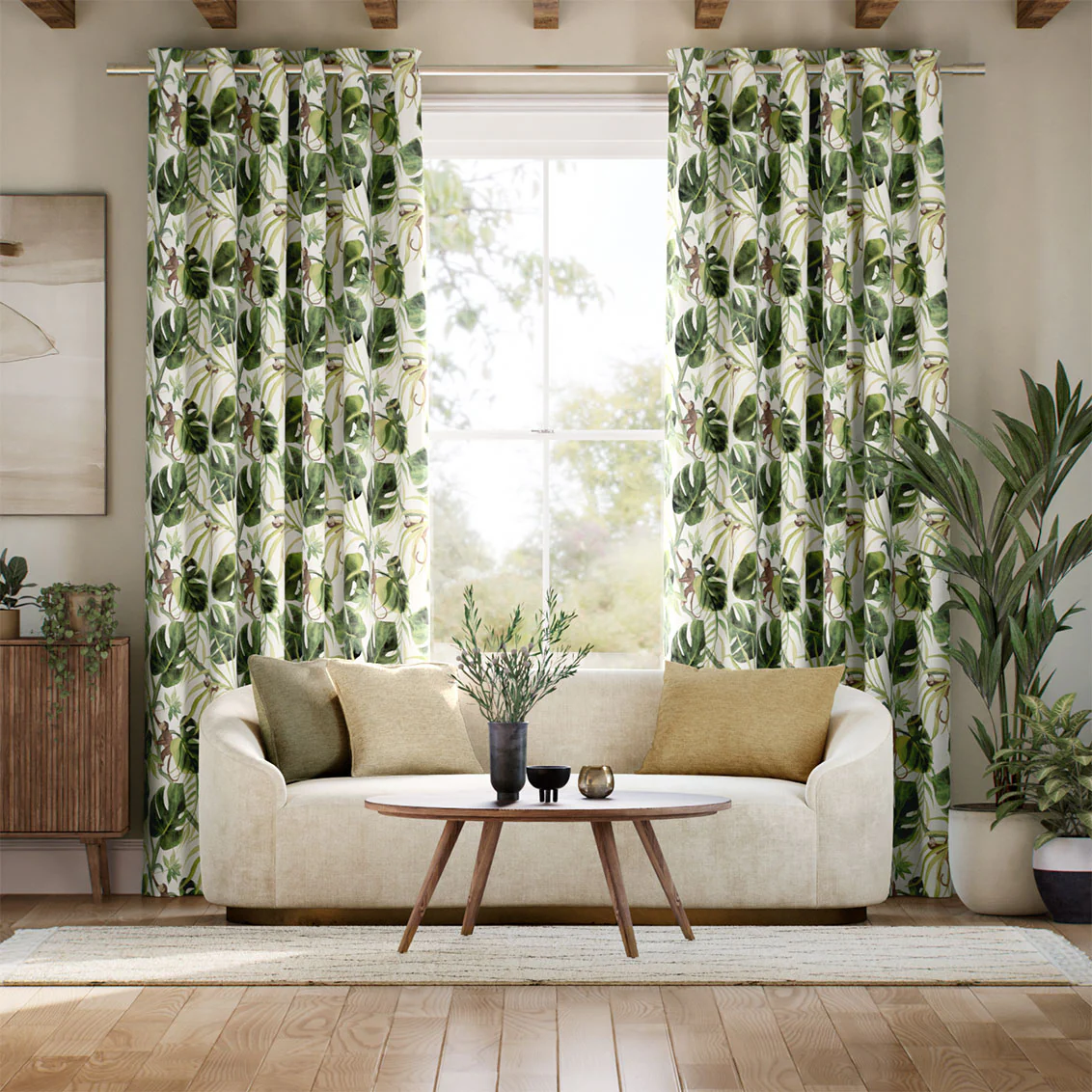 Monkey Business Linen Curtains