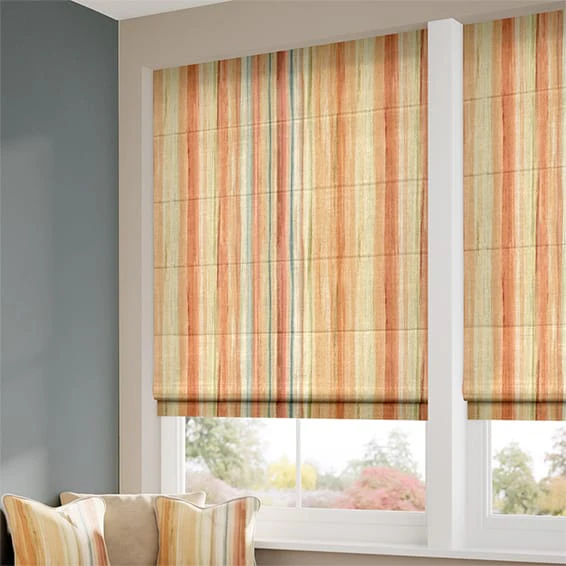 Oasis Stripe Terracotta Roman Blind - Image 2