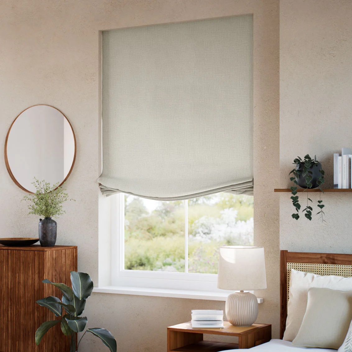 Paleo Linen Biscotti Relaxed Roman Blind - Image 2