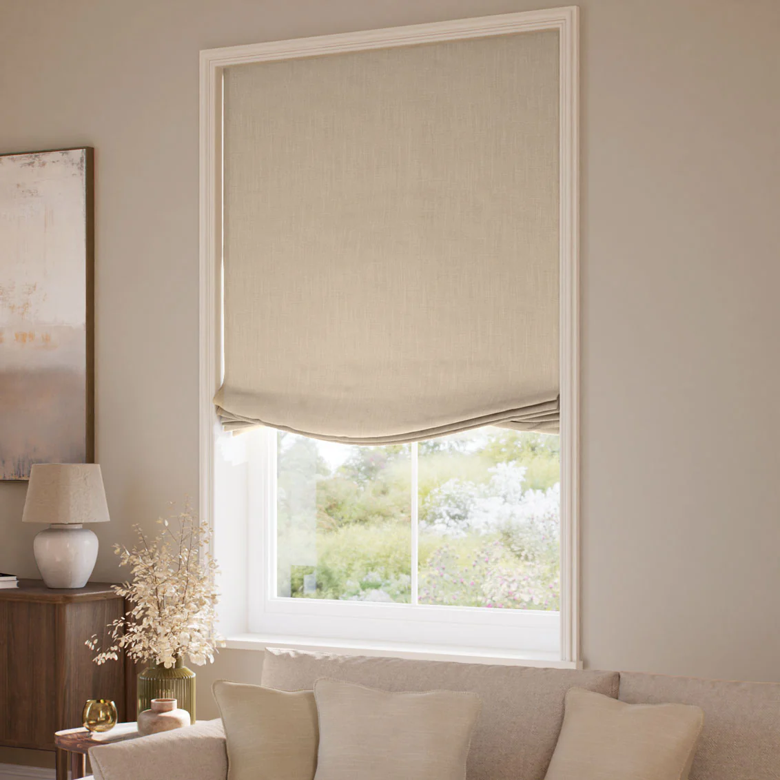 Paleo Linen Hopsack Relaxed Roman Blind - Image 2