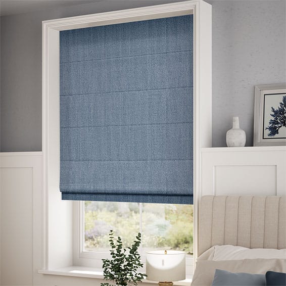 Paleo Linen Persian Blue Roman Blind - Image 2