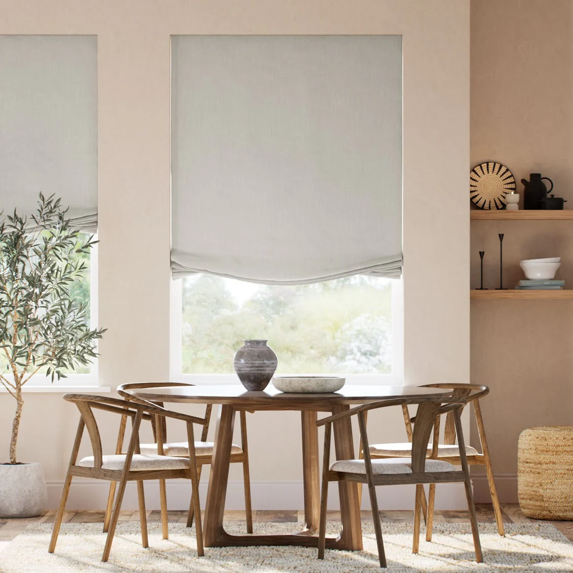 Paleo Linen Stone Relaxed Roman Blind