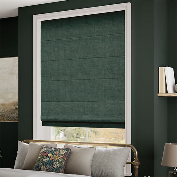 Paleo Linen Teal Twilight  Roman Blind - Image 2