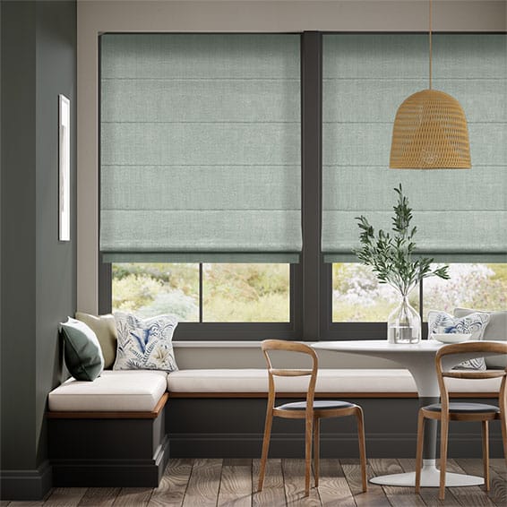 Paleo Linen Teal Wash Roman Blind