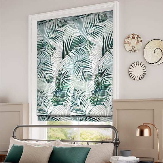 Palm Leaf Sage Green Roman Blind - Image 2